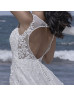 Beaded Ivory Lace Tulle Keyhole Back Enchanting Wedding Dress
